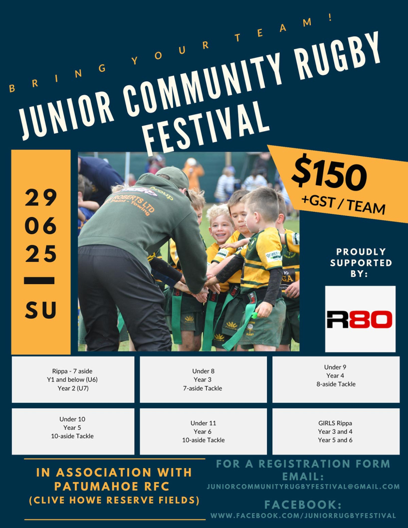 Junior Community Rugby Festival 2025 - Patumahoe Rugby